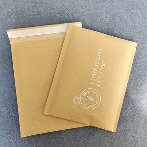 Enveloppe à bulles en kraft avec logo blanc imprimé, sac à bulles d'emballage, enveloppe à bulles pour envoi express - Product Image 5