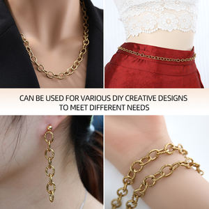 Модная кубинская цепочка 9 мм, Классическая сумка, джинсовая цепочка, цепочка с гравировкой, овальная цельная цепочка из латуни для изготовления ювелирных изделий, поставка - Product Image 6