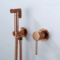 Kit de pulvérisateur de bidet rond en laiton massif, ensemble de douchettes shattaf, mitigeur de bidet pour salle de bain, shattaf et douches
