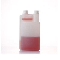 Bouteille de dosage à double col en plastique HDPE personnalisée de 150 ml, 1000 ml, 1 litre