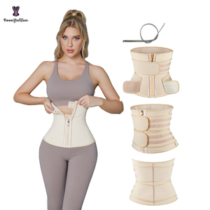 Logo personalizzato 3 strati cintura a doppia compressione Plus Size donna vita Shaper 100% lattice vita Trainer corsetto con cerniera - Product Image 6
