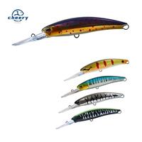 CHEERY Nouveau Design Leurre de Pêche Flottant Minnow 12cm 24g, Appât Dur en ABS Imprimé pour Maquereau et Bar