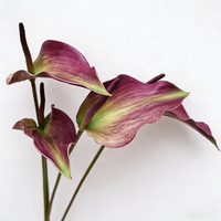Fleur d'Anthurium Artificielle Géante en Gros, Toucher Réel, 19cm, en Colle Souple, pour Décoration de Mariage (Fleur Unique)