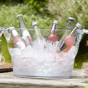 Factory Direct 4 L 8 L 12 L Boat Bowl Custom Clear Plastic Acrylic Champagne Wine Beer Ice Bucket Bar Drink Cooler With Handle