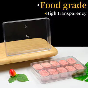 กล่องแบนสี่เหลี่ยม 10 ช่อง, กล่องแบ่งเค้กนมไอซ์สกิน, กล่องขนมอบแฮนด์เมด, กล่องบรรจุภัณฑ์ขนมแบบใส - Product Image 4