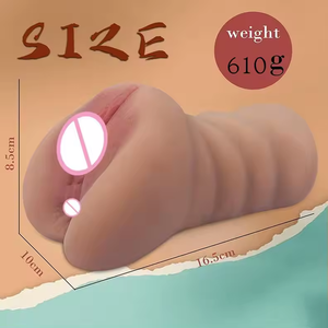 大人男性用オナホールカップ-デュアルチャネル肛門オナニー玩具（TPE＆ラテックス素材使用） - Product Image 3