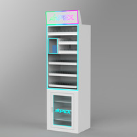 Vitrine modulaire 3-en-1 pour cigarettes avec éclairage LED et stockage réfrigéré, assemblage rapide, pour magasin de tabac