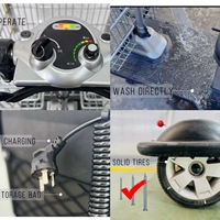 Scooter électrique à 3 roues de haute qualité E-Quad 24V avec batterie au plomb pour panier et supermarché Cosco
