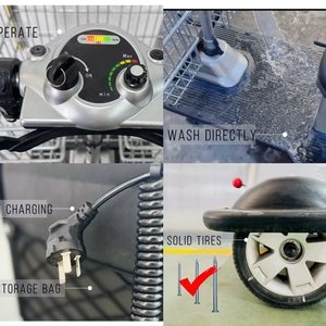Scooter électrique à 3 roues de haute qualité E-<span class=keywords><strong>Quad</strong></span> 24V avec batterie au plomb pour panier et supermarché Cosco - Product Image 2