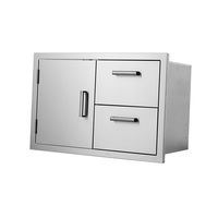 Peralatan dapur baja antikarat lemari dapur laci ganda lemari luar ruangan dengan pintu tunggal