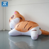 Personnage de dessin animé gonflable de chat mignon, sculpture de dessin animé de personnage animal Sculpture gonflable en peluche