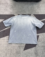 T-shirt décontracté en coton bleu délavé pour homme avec impression DTG Kornit motif western cowboy et cheval, coupe ample