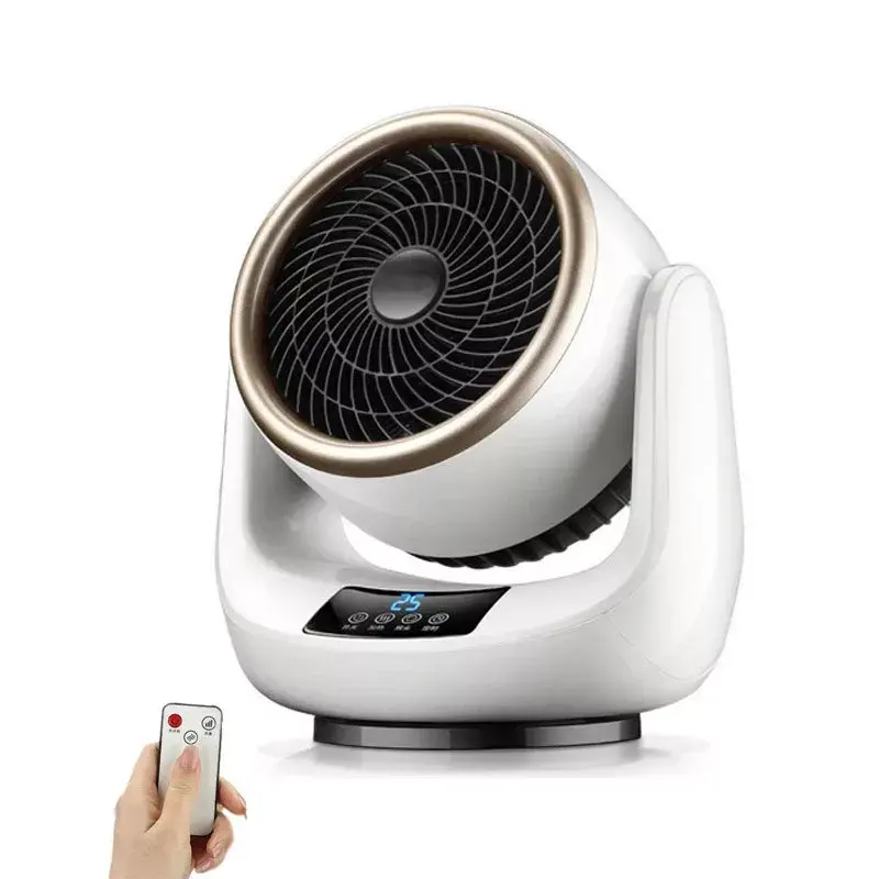 Elektrikli isıtıcı taşınabilir isıtıcı Mini masaüstü ısıtma fanı ev küçük ofis uzaktan kumanda sıcak ve soğuk havalı ısıtıcı