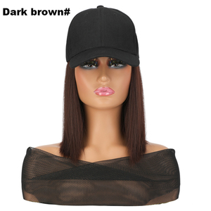 Casquettes de perruque synthétiques courtes et lisses ou bouclées, noires, de haute qualité, personnalisées, pour vente en gros - Product Image 5