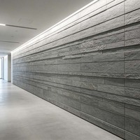 Panneau mural en pierre de schiste PU à texture réaliste, anti-âge, pour la décoration de la façade des cours et jardins extérieurs