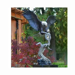 Modern Home Garden Decoration Metal Art Collectible Flying Eagle Statue Bronze Eagle Sculpture For Sale