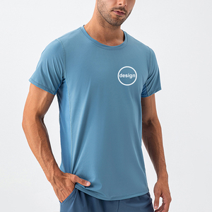 เสื้อยืดวิ่งออกกำลังกายผู้ชายคุณภาพหรูหรา สั่งทำพิเศษ ระบายเหงื่อได้ดี สีพื้น ทรงพอดีตัว ผลิตจากโพลีเอสเตอร์ 100% - Product Image 1