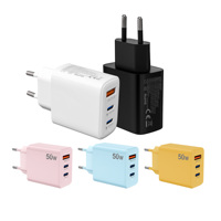 3 Ports Usb c Pd QC3.0 50w Chargeur Android Original Universal Oplader Mobile Phone Chargers 25w Thin Fast Charger