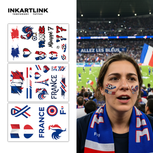 Tatouages Temporaires <span class=keywords><strong>France</strong></span> Coupe du Monde 2026 Autocollants de Supporter de Football Mbappé 7 Coq Gaulois Imperméables Art Corporel 3 Feuilles pour Adultes et Enfants - Product Image 1