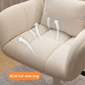 <span class=keywords><strong>Chaise</strong></span> <span class=keywords><strong>de</strong></span> <span class=keywords><strong>bureau</strong></span> ergonomique minimaliste, confortable, avec dossier inclinable, pivotante, réglable en hauteur, blanche - Product Image 3