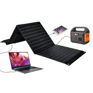 60W 18V 3. 34a Single-Crystal Silicium 2usb 1dc Solar Opvouwbare Tas Draagbare Zonne-Energie Noodoplaadpaneel Voor Telefoon Energieopslag