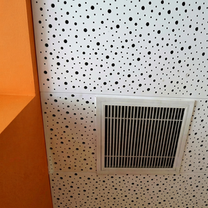 Panel Acústico de Placa de Yeso Perforada con Superficie de Papel, Loseta de Techo Absorbente de Sonido para Oficina y Hotel - Product Image 1