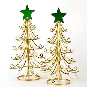 Venta al por mayor decoración oro poliresina árbol de Navidad Metal hecho a mano árbol de Navidad decoración al aire libre - Product Image 1