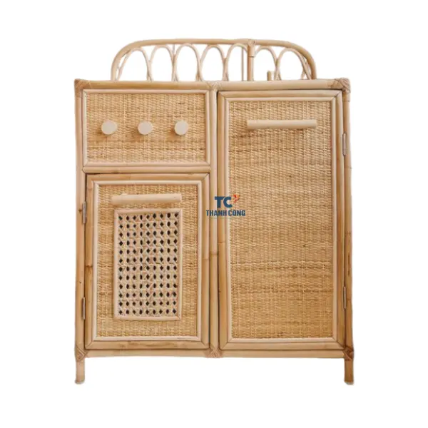 Armadietto unico in Rattan comodino mobili all'ingrosso, Made in Vietnam