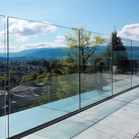 EKOO Garde-corps en verre moderne à installation facile pour terrasse, design en aluminium à profil en U, pour balcon et véranda