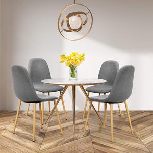 American Style <strong>Grey</strong> <strong>Dining</strong> <strong>Chairs</strong> <strong>Set</strong> <strong>of</strong> <strong>4</strong> Modern Fabric Hotel Use - Product Image 1