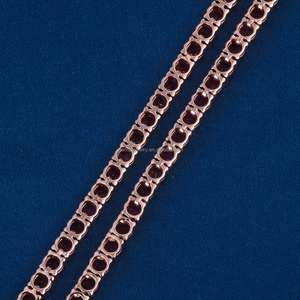 Cadena de oro sólido de 9K 10K 14K 18K auténtica personalizada, cadena de eslabones de tenis de rubí natural cultivada en laboratorio, pulsera, collares - Product Image 4