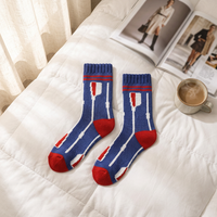 Chaussettes-pantoufles en polaire thermique pour homme - Doublure en sherpa avec poignées antidérapantes, chaussons de maison confortables pour Noël