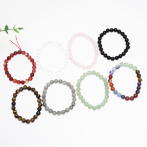 <span class=keywords><strong>Bracelet</strong></span> en pierres précieuses naturelles de 8 mm et coffret cadeau avec pierres concassées pour hommes et femmes - Product Image 5