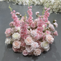 GreenLife Karangan Bunga Pink Besar dan Buatan dengan Tempat Lilin, Hiasan Tengah Meja Elegan untuk Dekorasi Pesta Pernikahan Grosir