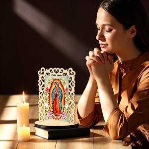 Statuette in <span class=keywords><strong>Legno</strong></span> della Madonna di Guadalupe Cornici con Immagini della Vergine di Guadalupe Bomboniere per Battesimo <span class=keywords><strong>Centrotavola</strong></span> per Battesimo - Product Image 4