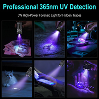Mini lampe torche LED rechargeable en alliage d'aluminium étanche, lumière UV 365nm 1100lm