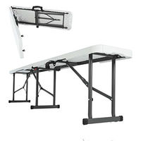 Vente en gros de meubles de jardin extérieur blanc pas cher banc pliable en deux de 6 pieds pour pique-nique