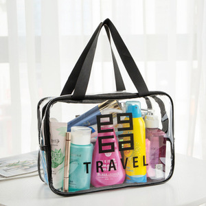 Wholesale Black Organizer <b>Make</b> up Bag Pvc Clear Makeup Organizer PVC Toiletry Bag - Product Image 1