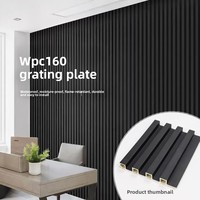 Panneaux de Grille Décoratifs Modernes en Fibre de Bois de Bambou WPC Anti-humidité à Petites Côtes et Murs Hauts avec Rainures d'Emboîtement