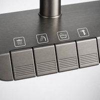 Nouveau design Mitigeur de douche thermostatique en laiton à trois poignées, système de pluie douce effet piano, avec cartouche céramique, pour villas