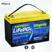 Batterie LiFePO4 RV à décharge profonde 24V 300AH Grade A Cellule à décharge profonde 6000 cycles BMS intelligent Bluetooth Terminal M8 CE RoHS IP67 OEM ODM