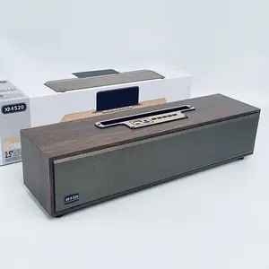 Retro Houten Strip Mobiele Telefoon Draadloze Bluetooth Speaker Computer Dual Speakers Zware Bass Outdoor Home Woonkamer Dc Hout