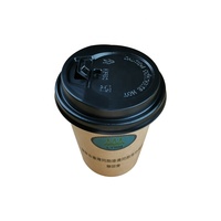 Gobelets en papier kraft à paroi simple personnalisés pour restaurant, jetables, pour café à emporter, avec couvercle