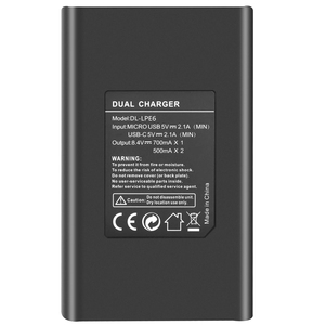 Chargeur Double Batterie LED LP-E6 LP-E6N LP-E6NH pour Appareil Photo Canon EOS R 90D 80D 70D 60D EOS 5D Mark II III IV EOS 6D <span class=keywords><strong>7D</strong></span> Mark II - Product Image 6