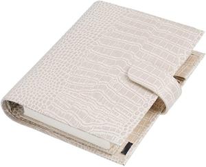 Wholesale custom factory A5 Luxe Rings Planner Leather Binder Organizer Croc-Taupe