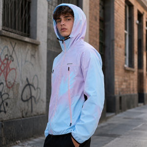 <span class=keywords><strong>Giacca</strong></span> Sportiva da <span class=keywords><strong>Uomo</strong></span> Best Seller Leggera con Cappuccio, Impermeabile, con Zip, Stile Tie-Dye Sfumato, Casual <span class=keywords><strong>e</strong></span> Streetwear per Attività all'Aperto - Product Image 2