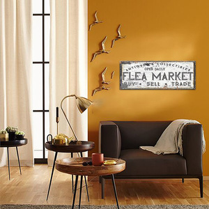 Spot Flea Market Placa de puerta Compra y venta Señal de entrada Estilo retro Placa de madera Decoración de Arte de pared - Product Image 5