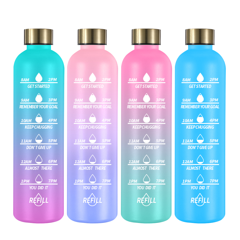 Герметичный велосипедный маркер 34 унции 1 л 2021, Спортивная матовая пластиковая бутылка для воды из тритана без БФА