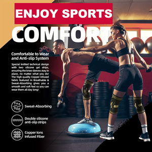 ที่รัดเข่าคอปเปอร์ไอออน 3 มิติ ถักแบบระบายอากาศได้ดี สำหรับวิ่ง บาสเก็ตบอล เดินป่า ใช้ได้ทั้งชายและหญิง สีดำทอง 1 คู่ - Product Image 3