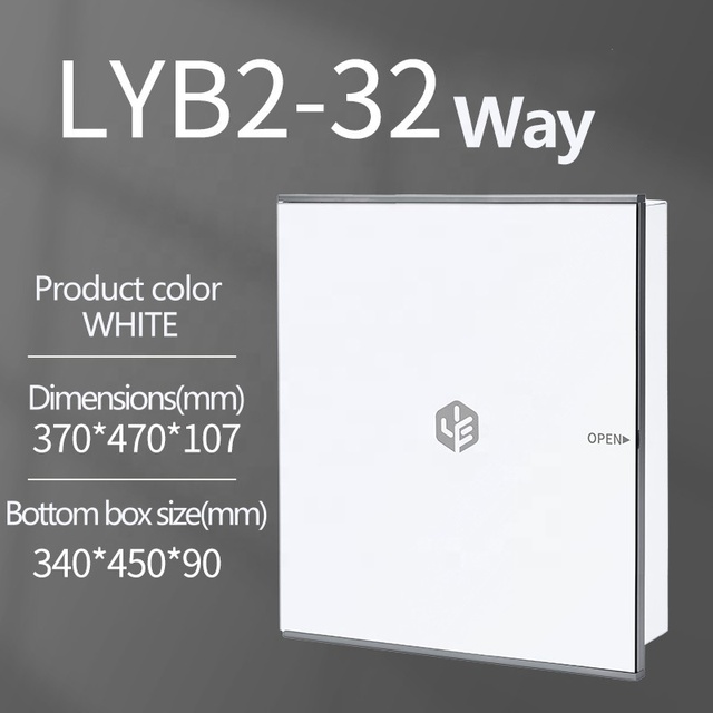 LYEBOX LYB2-32 Luxury Tempered Glass Aluminum Frame Concealed Electrical Distribution Box Indoor Breaker Enclosure 32 Way